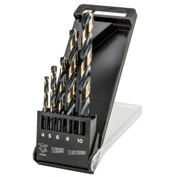 Csigafúró készlet Graphite 55h086 hss-cnc 124°"pro-tec", 4.0 - 10.0 mm 5 részes