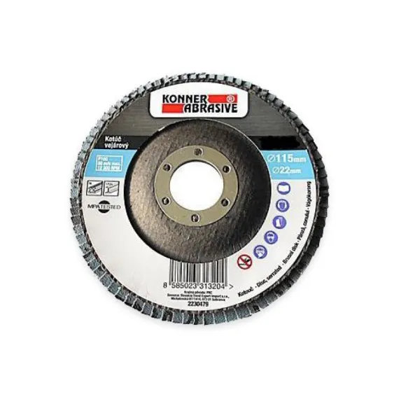 Csiszolótárcsa lamellás konner 115x22 mm, a040 zirconium