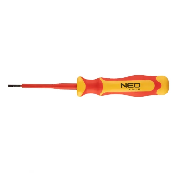 Csavarhúzó Neo 04-130, 0.4x2.5x75mm, s2 acél, lapos, 1000v, szigetelt