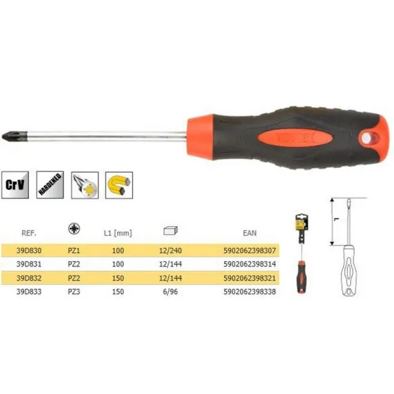 Csavarhúzó Topex 39d830 pz1x100 mm