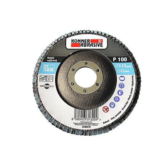 Csiszolótárcsa lamellás konner 115x22 mm, a100 zirconium