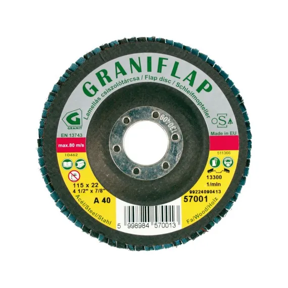Csiszolótárcsa lamellás fa-fém ¤ 115 a 80
