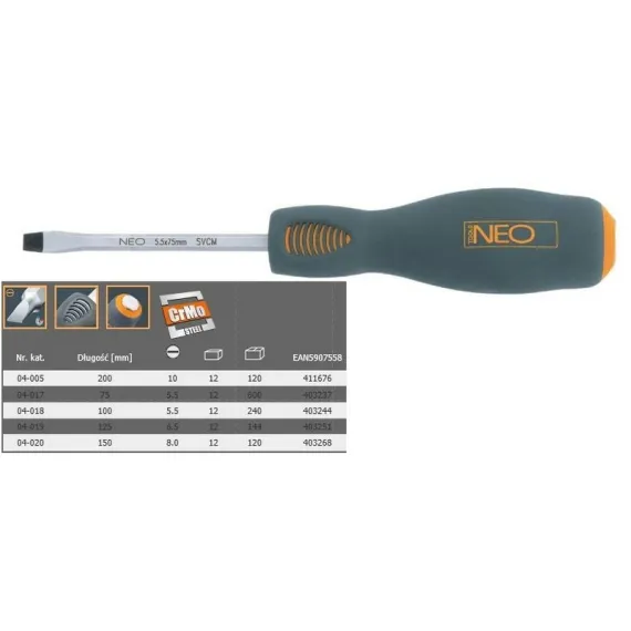 Csavarhúzó Neo 04-020 húzh. 8,0x150mm
