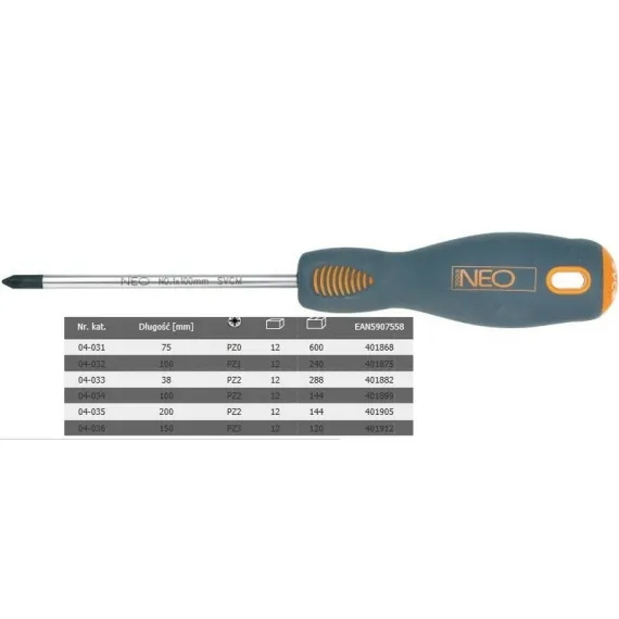 Csavarhúzó Neo 04-033 pz2x38 mm marokcsavarhúzó