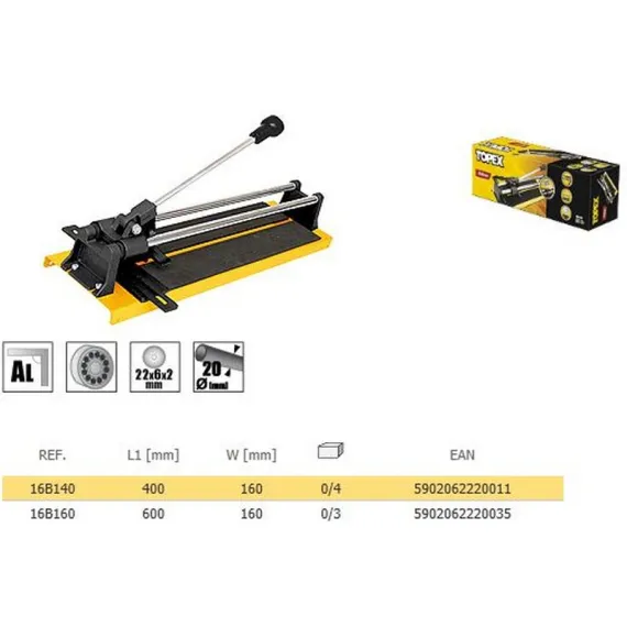 Csempevágó Topex 16b160 600 mm
