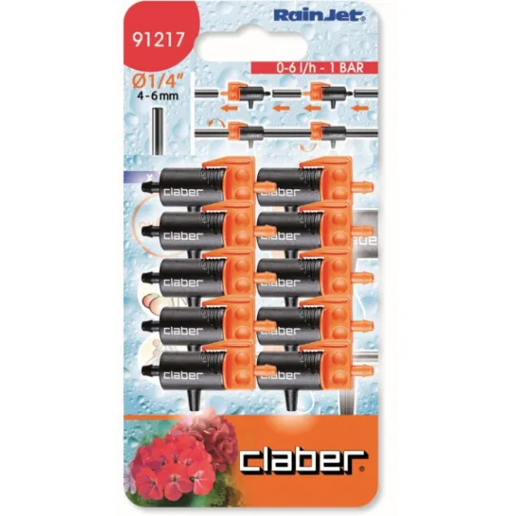 Csepegtető idom Claber dri 91217 0-6 l/h 10 db/bliszter