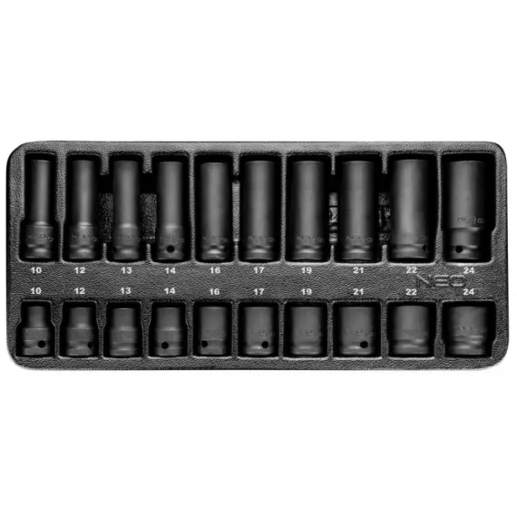 Dugókulcs készlet Neo gépi 84-241 1/2", 20 részes, 10-24 mm