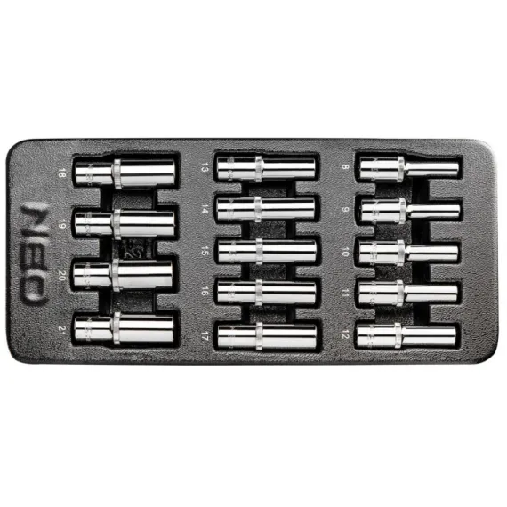 Dugókulcs készlet Neo 84-243 1/2" 14 részes, 8-21 mm