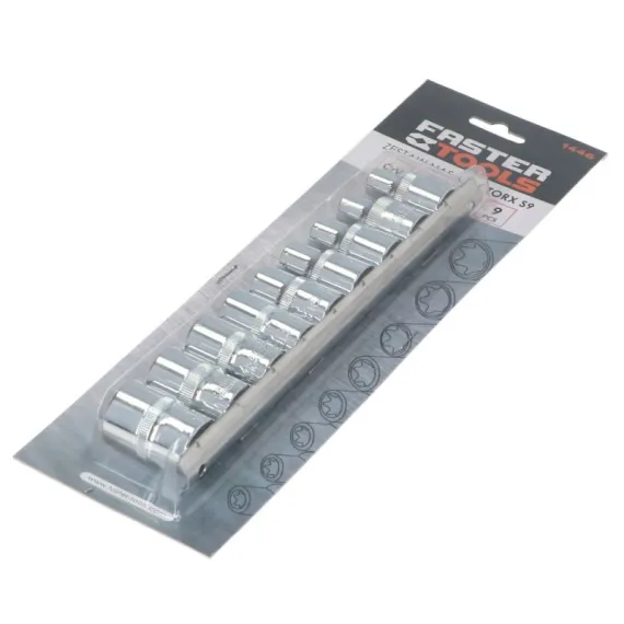 Dugókulcs készlet Faster 1/2" 9 r torx e10-e24,1446