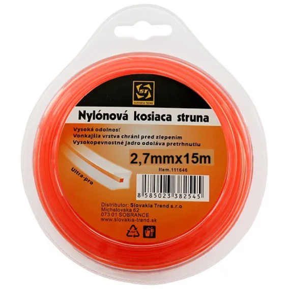 Damil fűszegélynyíróhoz dualcut dbq 2,7 mm 15 m szögletes