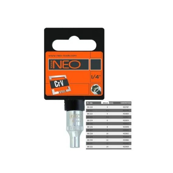 Dugókulcs Neo 08-231 13 mm 1/4"