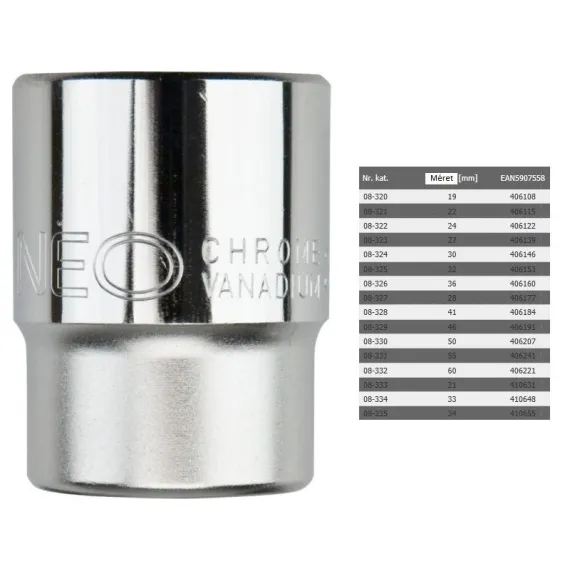 Dugókulcs Neo 08-324 30 mm 3/4" 12 p