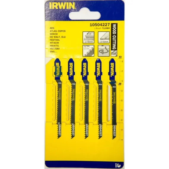 Dekopírfűrészlap Irwin t119bo/5 db fa