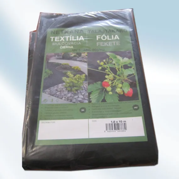 Geotextilia fekete 1,6 x 10 m uv. stabil 50g/m2 talajtakaró