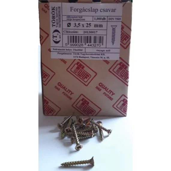 Forgácslapcsavar 3.5x 25 tuf/1000 db