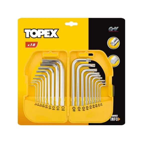 Imbusz és torxkulcs készlet Topex 35d952 18 r