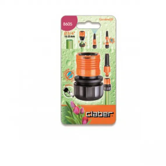 Gyorscsatlakozó Claber 8605 3/4", stop, blister