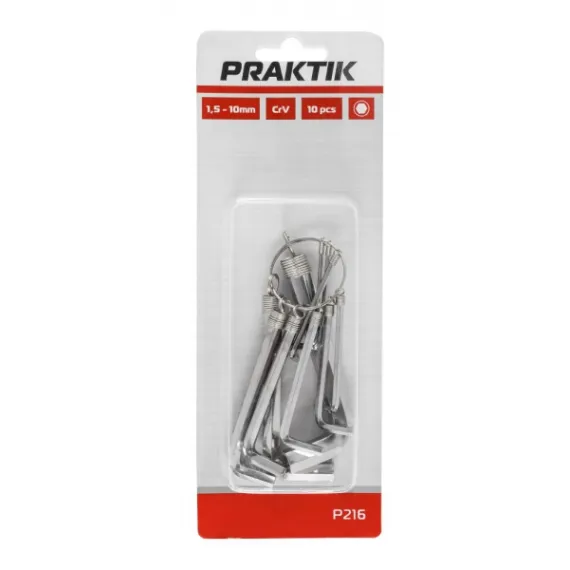 Imbuszkulcs készlet Praktik 10r 1,5-10 mm/ p216