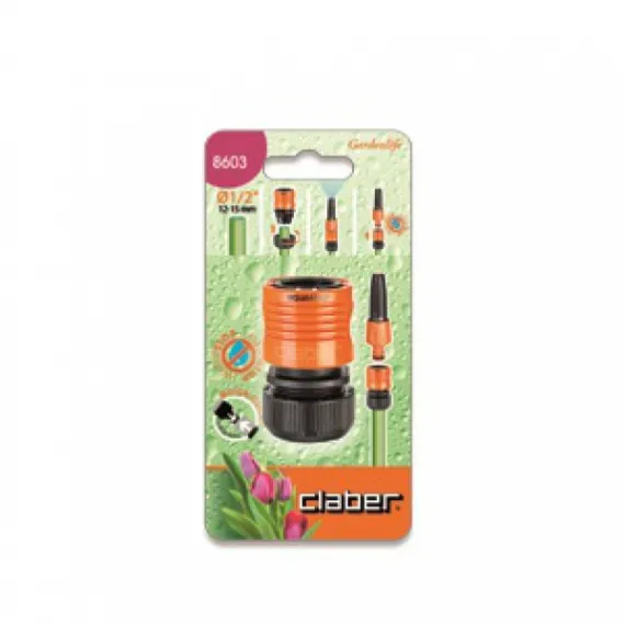 Gyorscsatlakozó Claber 8603 1/2", stop, blister