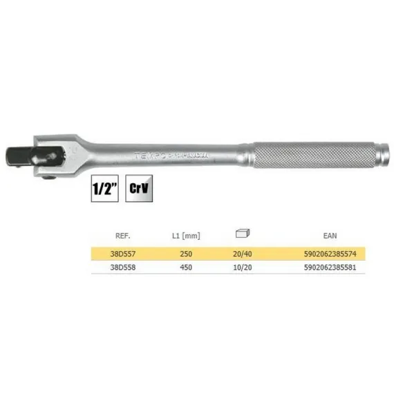 Hajtókar flex Topex 38d558 1/2" 450mm
