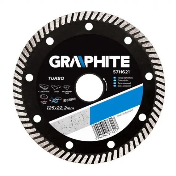 Gyémántvágó Graphite 57h621 125mm turbo vékony