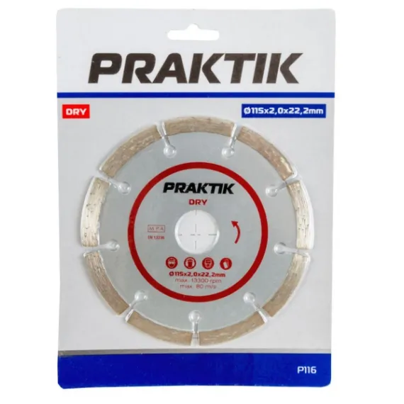 Gyémántvágó Praktik 115mm száraz-szegmens/ p116