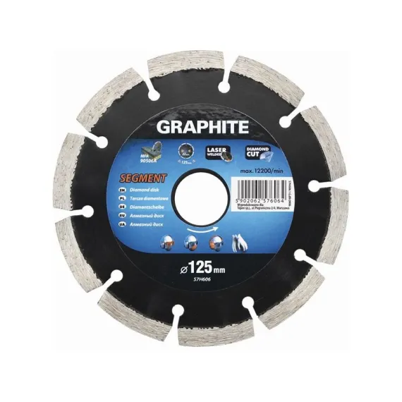 Gyémántvágó Graphite 57h606 125mm szegm lézer