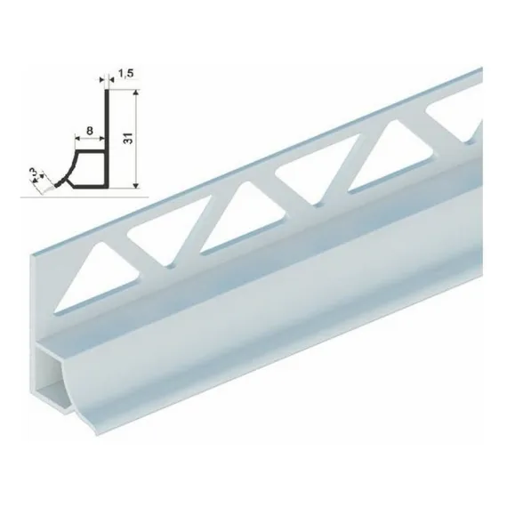Kádszegély fehér 2500x8 mm beépíthető /8mm/