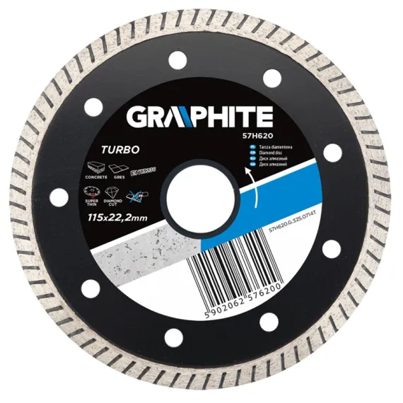 Gyémántvágó Graphite 57h620 115mm turbo vékony