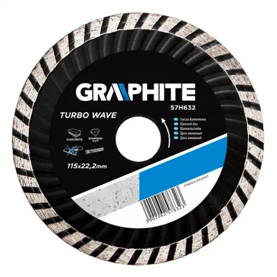 Gyémántvágó Graphite 57h632 115mm turbo hűtőb.