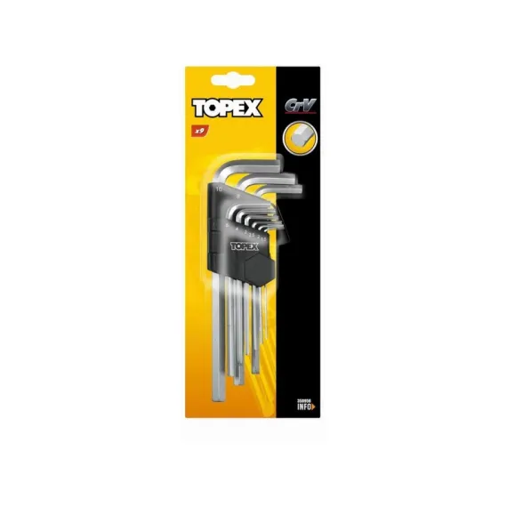 Imbuszkulcs készlet Topex 35d956 9r hoszú 1,5-10 mm