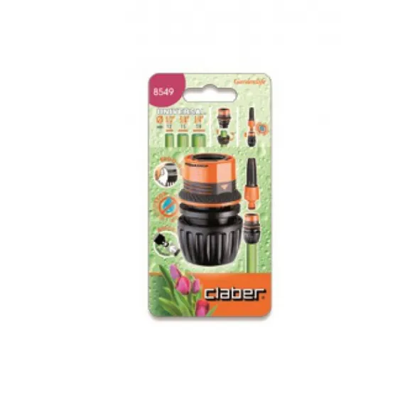 Gyorscsatlakozó Claber 8549 1/2-3/4" stop univerzális ergogrip, blister