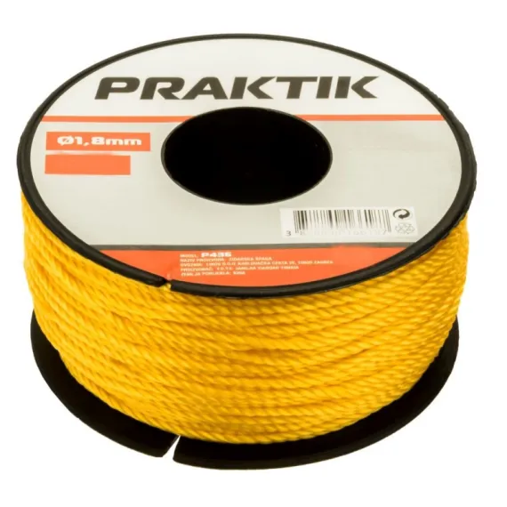Kőműveszsinór Praktik ¤ 1,8 mm sárga 50 m/ p247