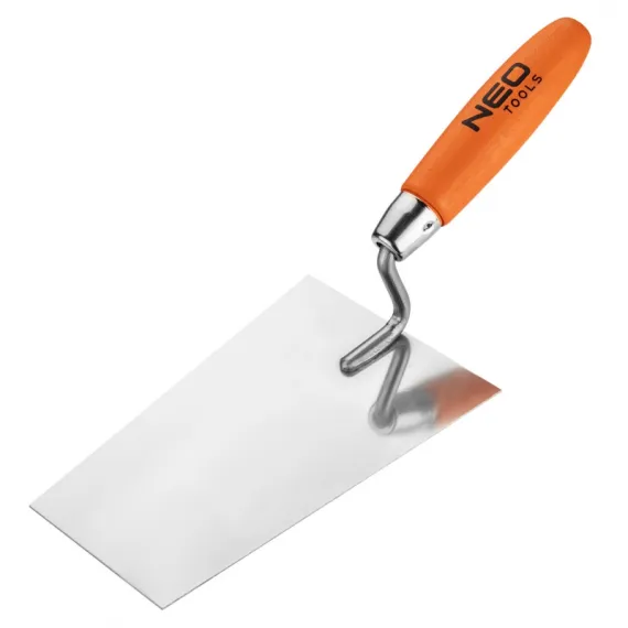 Kőműves kanál Neo 50-143, szögl. berni, 180 mm, fa markolat