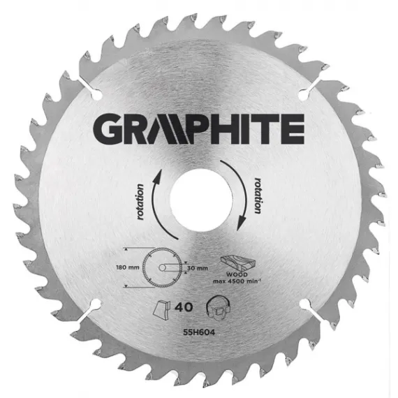 Körfűrészlap Graphite 55h604 180x30 z 40 keményfém