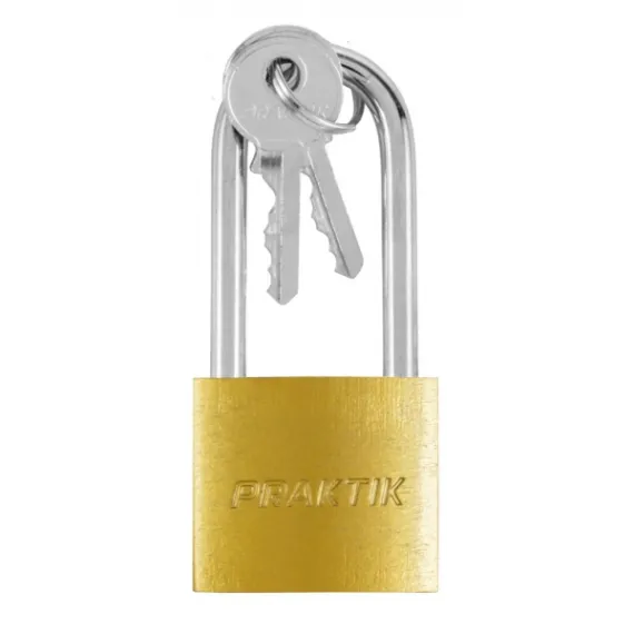 Lakat 40 mm Praktik hosszú kengyeles 2k réz bliszt./ p616