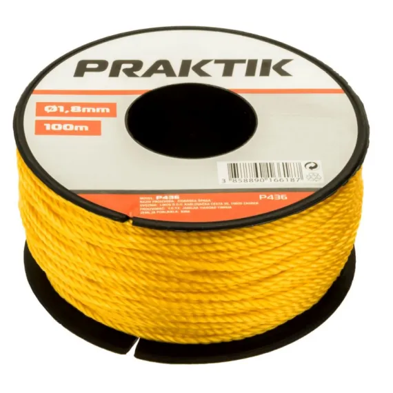 Kőműveszsinór Praktik ¤ 1,8 mm sárga 100 m/ p436