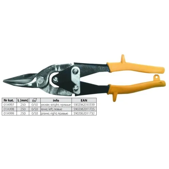 Lemezolló Top Tools 01a998 250 mm balos