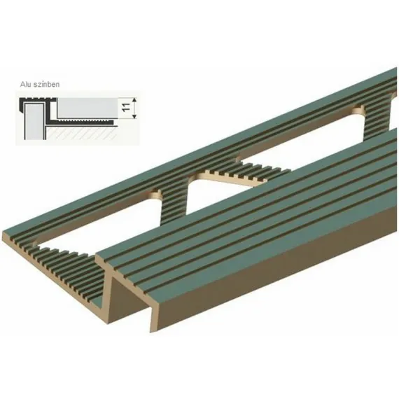 Lépcsőélvédő natúr alu 11 mm/3 m szögl130303