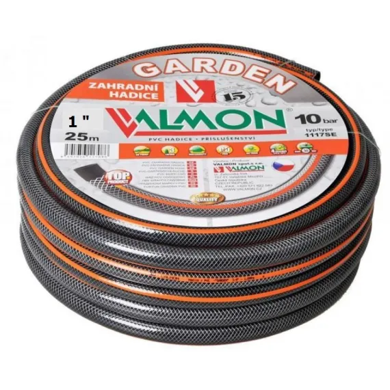 Locsolótömlő cseh 1" ezüst, narancss. csíkkal /25m