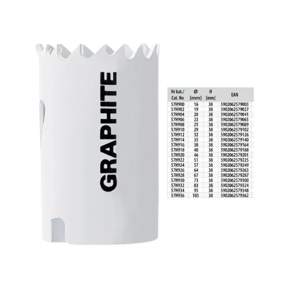 Lyukfűrész Graphite 57h926 bimetal 64 mm