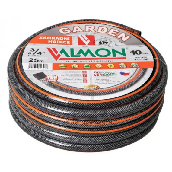 Locsolótömlő cseh 3/4" ezüst, narancss. csíkkal /25m