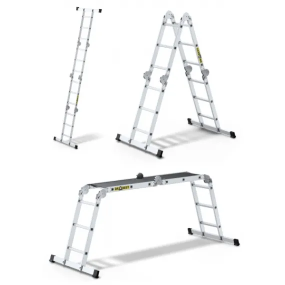Létra alu professzionális multi 4x3 + polifa platforozsdamentes drabest