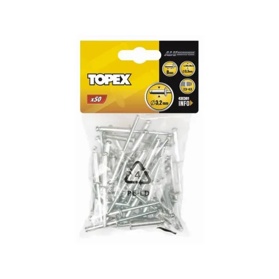 Popszegecs Topex 43e301 3,2x8/50 db