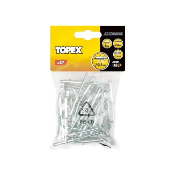 Popszegecs Topex 43e302 3,2x10/50 db