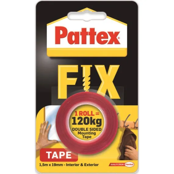Ragasztó pattex fix montázsszalag 1,5x19 mm 120 kg-ig 2848974