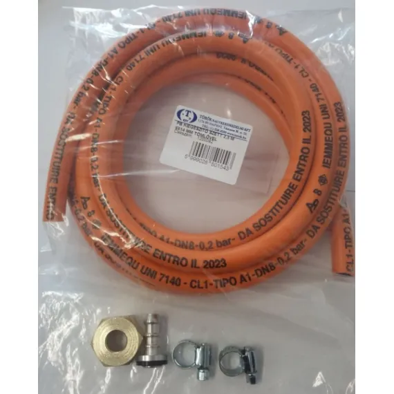Nyomáscsökkentő kiegészítő szett 2,5 m 9x13 mm tömlővel,gázanyával,bilinccsel