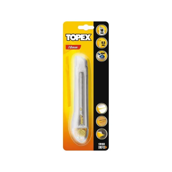 Pvc kés Topex 17b103 18 mm fémházastek.