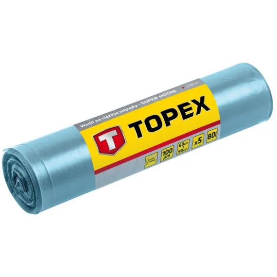 Szemeteszsák Topex 23b257 80l kék szuper erős / 5 db