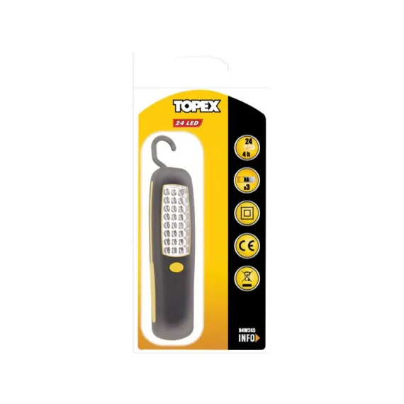 Steklámpa Topex 94w245 24 led 3 x aa